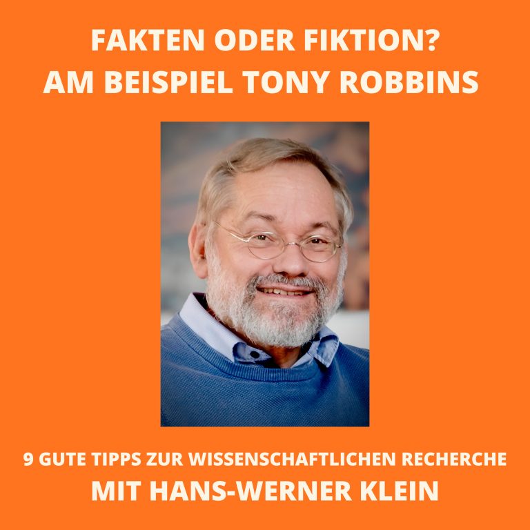 #52 Fakten oder Fiktion am Beispiel von Tony Robbins mit Hans-Werner Klein